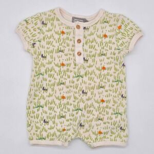 Boutchou Baby Grass Snail Print Romper Outfit Size 3 Months
